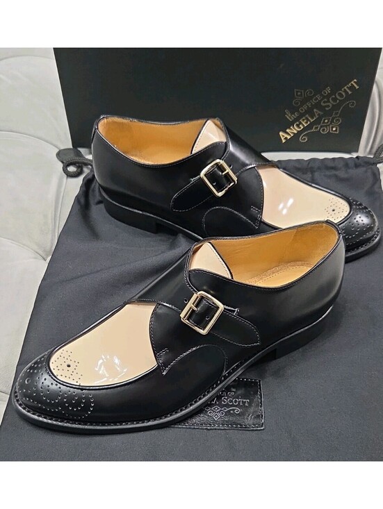 THE OFFICE OF ANGELA SCOTT Shoes - The Office Of Angela Scott Mr Georgie Monkstrap Black White Women Shoes 36.5 6.5